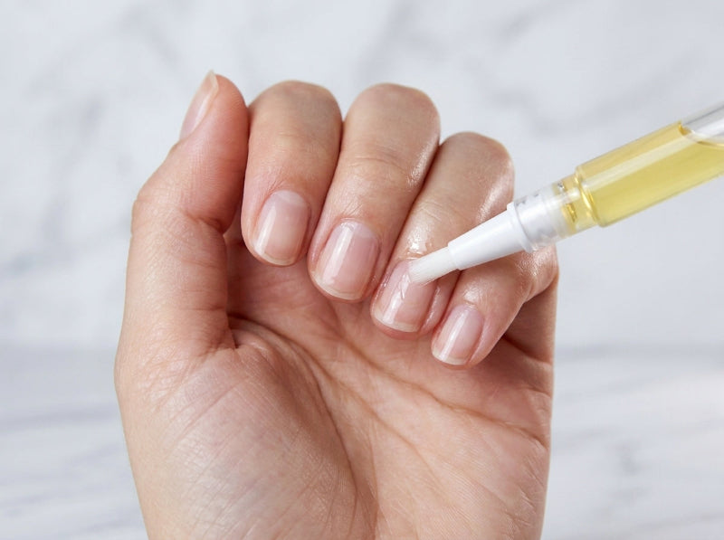 Nails with cuticle oil routine