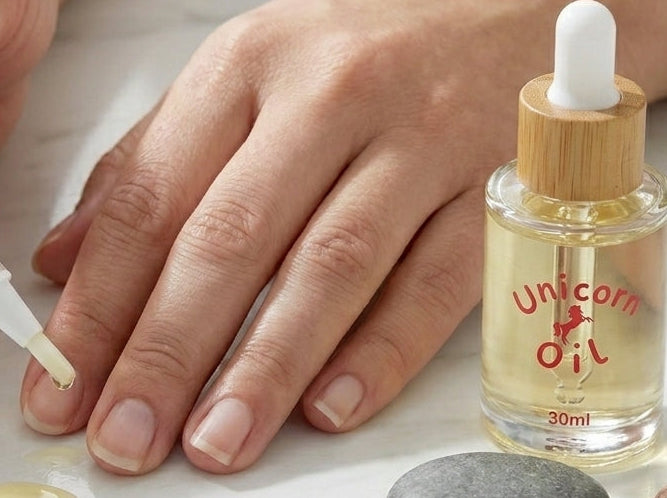 Natural nail growth routine with cuticle oil