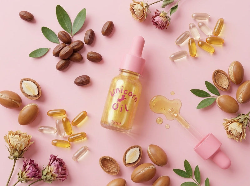 Jojoba oil argan oil vitamin E and fractionated coconut oil in cuticle oil